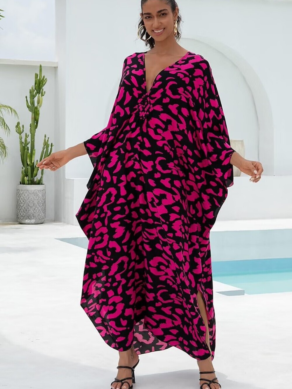 Kaftan Dress Batwing Sleeve Beach Cover Up Summer